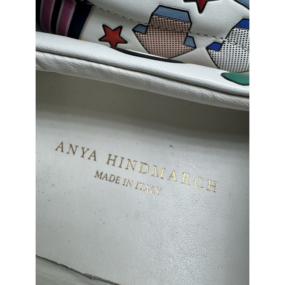 Anya Hindmarch White 'Wink In' Leather Slip On Sneaker sz 38 - Picture 11 of 14